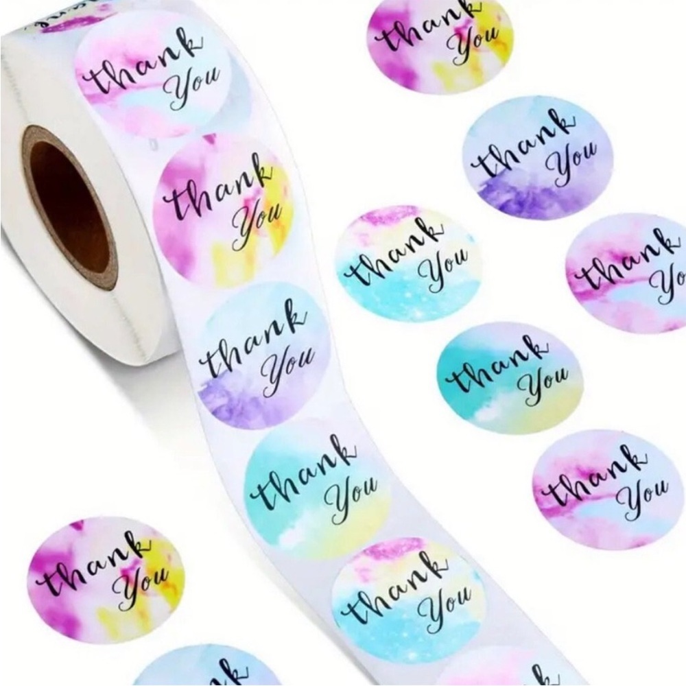 NWT Thank You Stickers - 500 Colorful thank you stickers